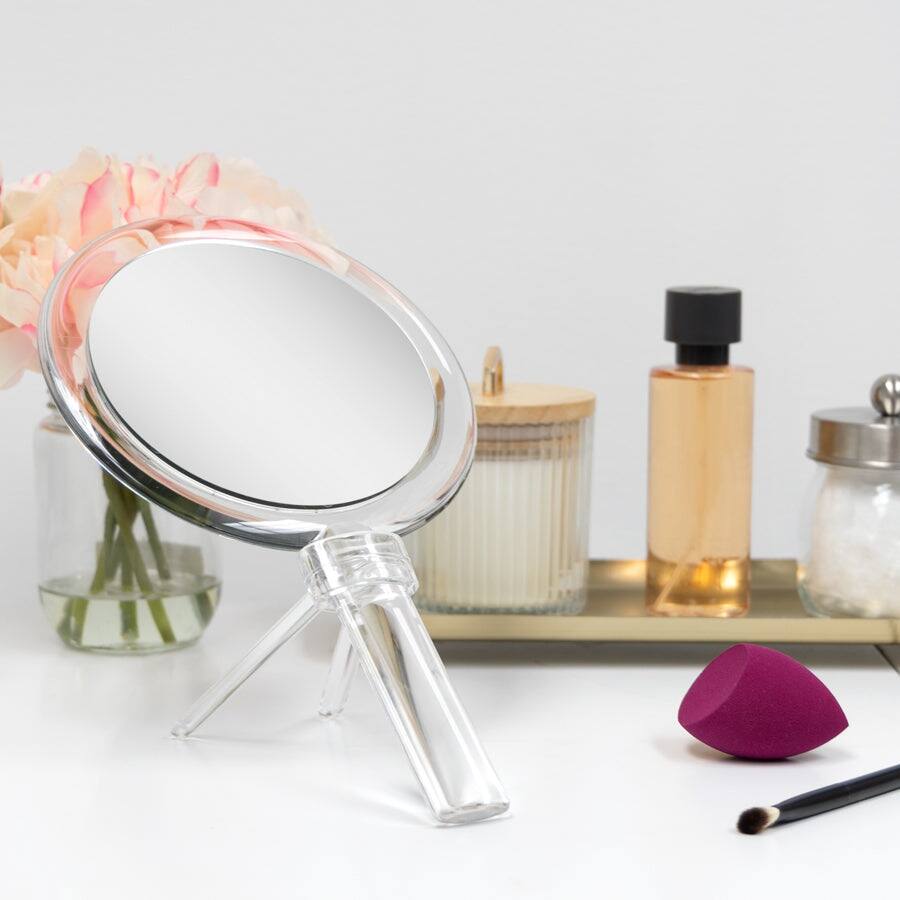 Alt View 1. Zadro - Double-Sided Handheld Mirror for Makeup with 7X/1X Magnifications & Stand - Clear.