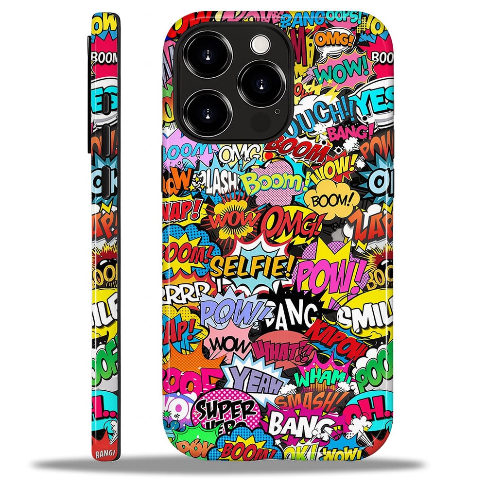 Finnhomy - Smartphone Case for iPhone 14 Pro Max - Dual-Layer Heavy Duty Protective Cover - Comic Boom - Comic Boom for iPhone 14 Pro Max