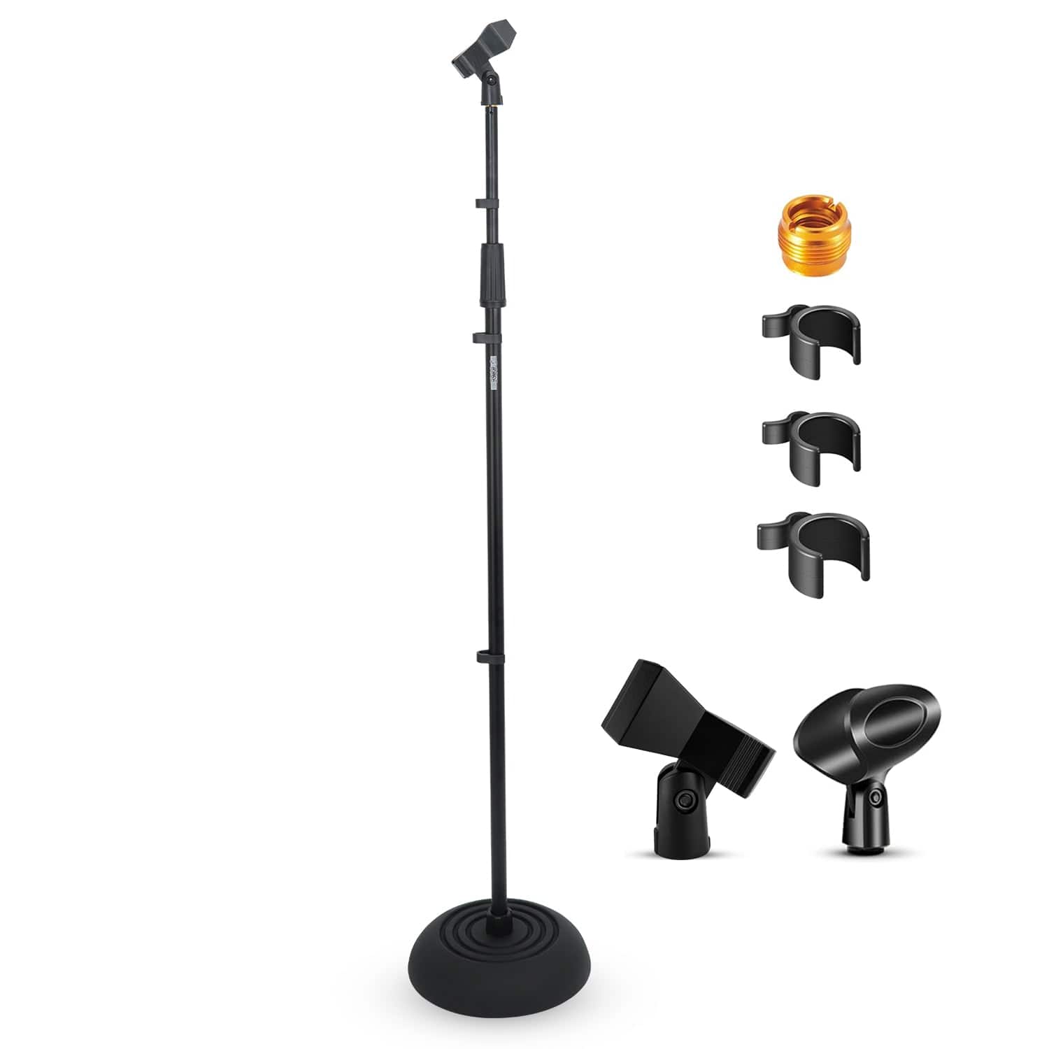 5 CORE - 5Core Mic Stand Floor Adjustable Round Base Universal Metal Microphone Stands-MS RBP5