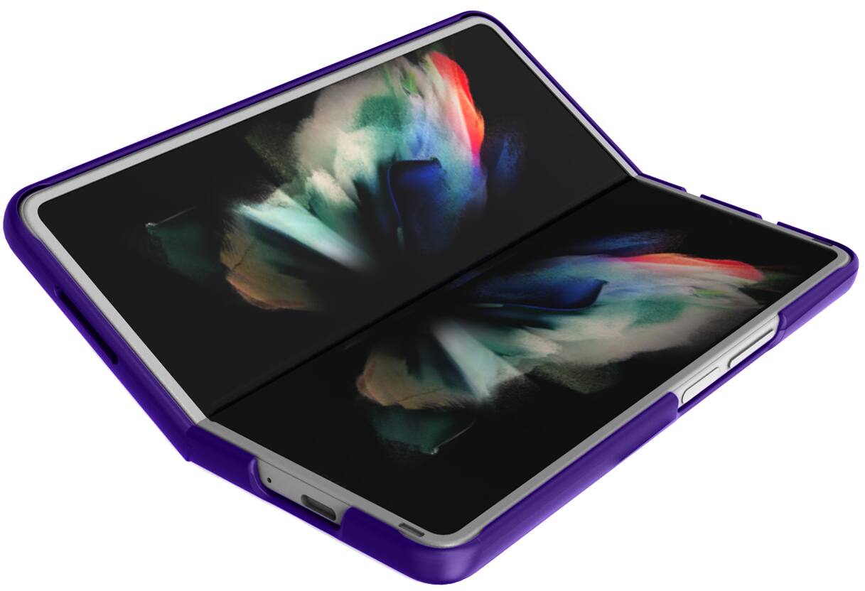 Alt View 6. Nakedcellphone - Slim Hard Case for Samsung Galaxy Z Fold 3 - Purple.