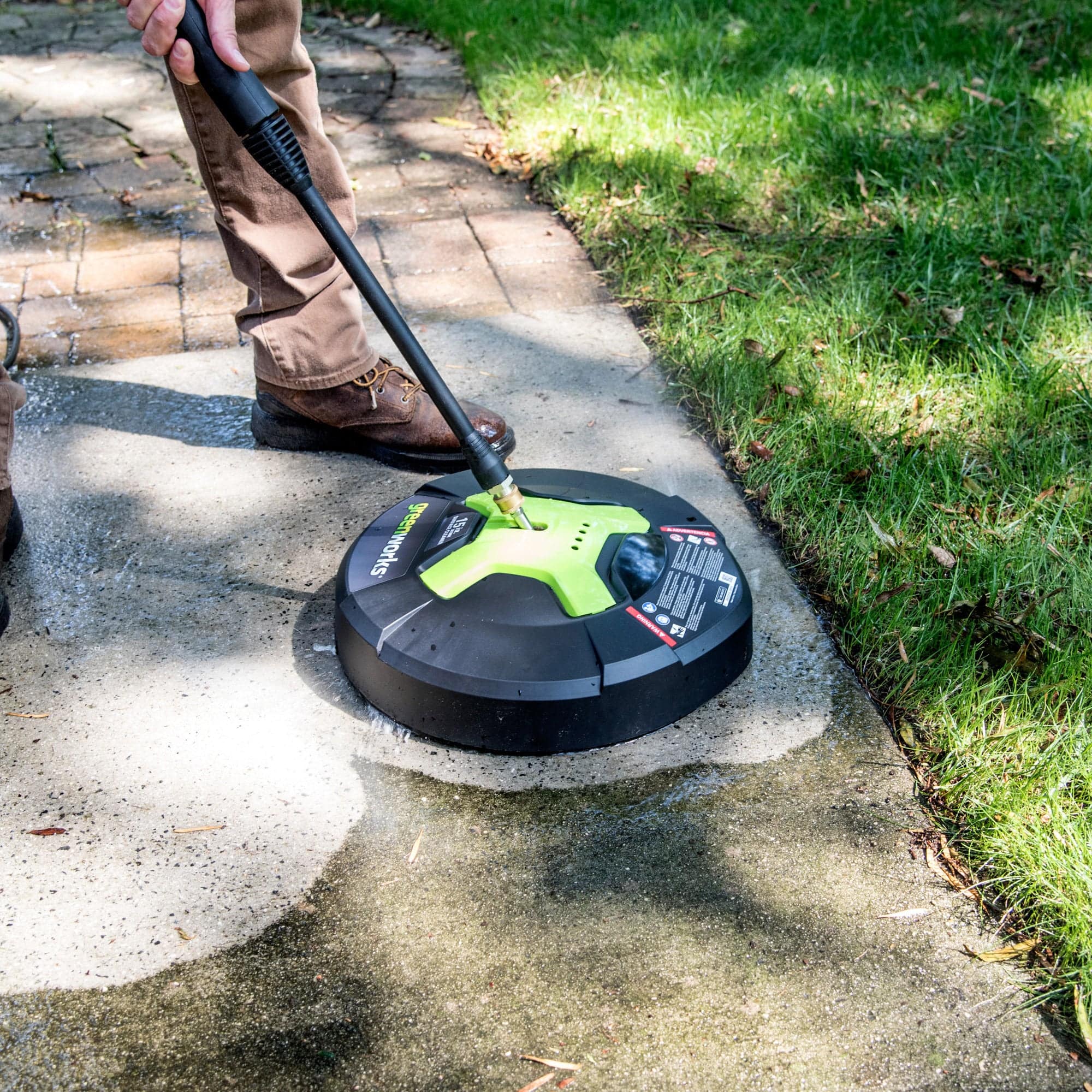 Alt View Zoom 15. Greenworks - 15" Pressure Washer Surface Cleaner Attachment (3100 PSI MAX) - Black/Green.