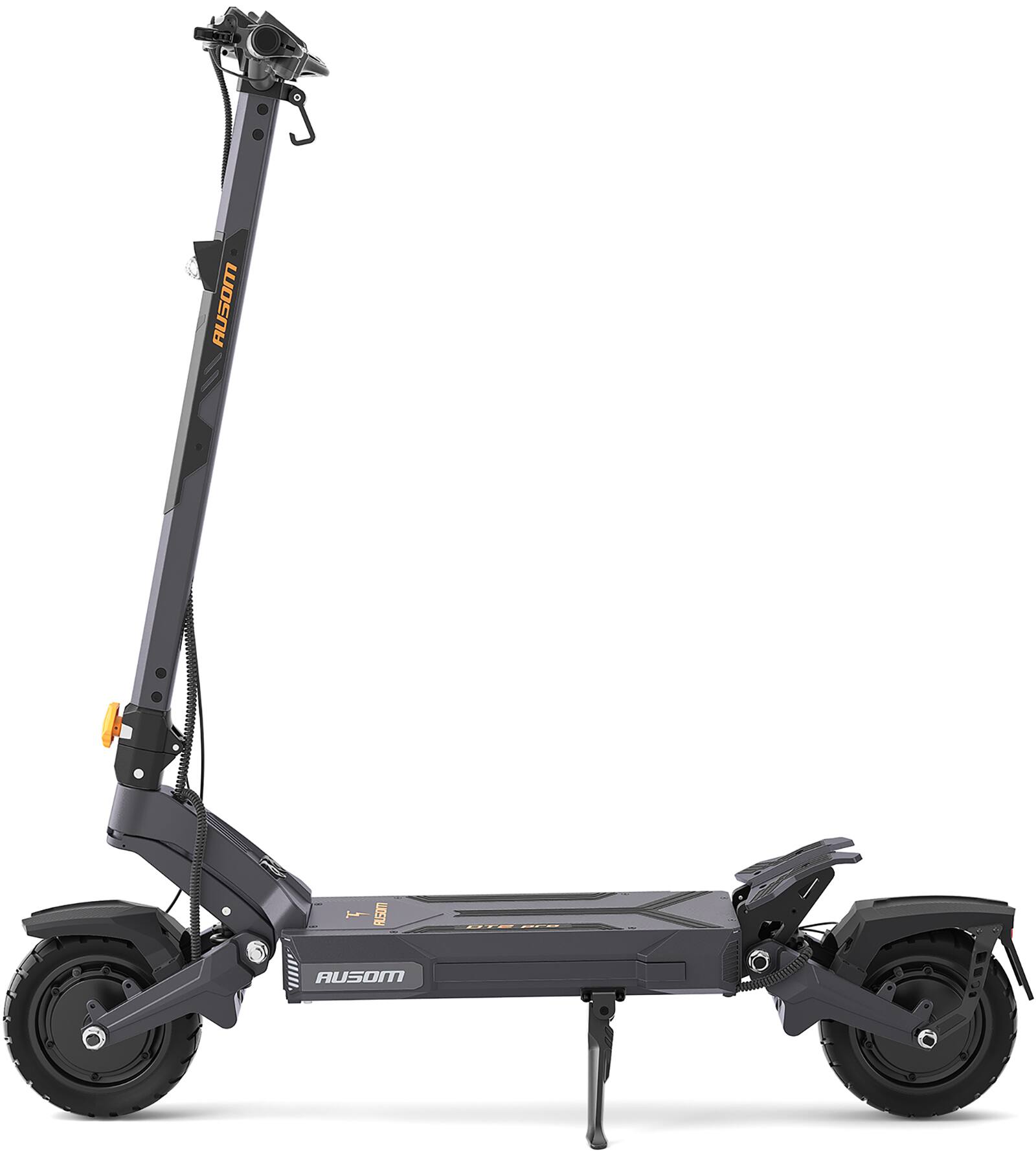Ausom - DT2 Pro Foldable Electric Scooter w/ 71 mi Max Operating Range & 42 mph Max Speed, Dual 1100W Motors, 297 lbs Max Load - Gray/Yellow