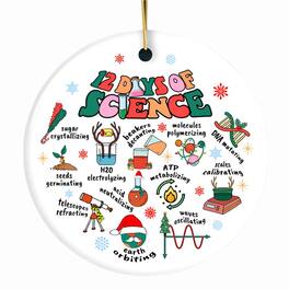 OrnamentallyYou - 12 Days of Science Ornament Christmas Gift for Scientist Nerd or Teacher - Multi-colored