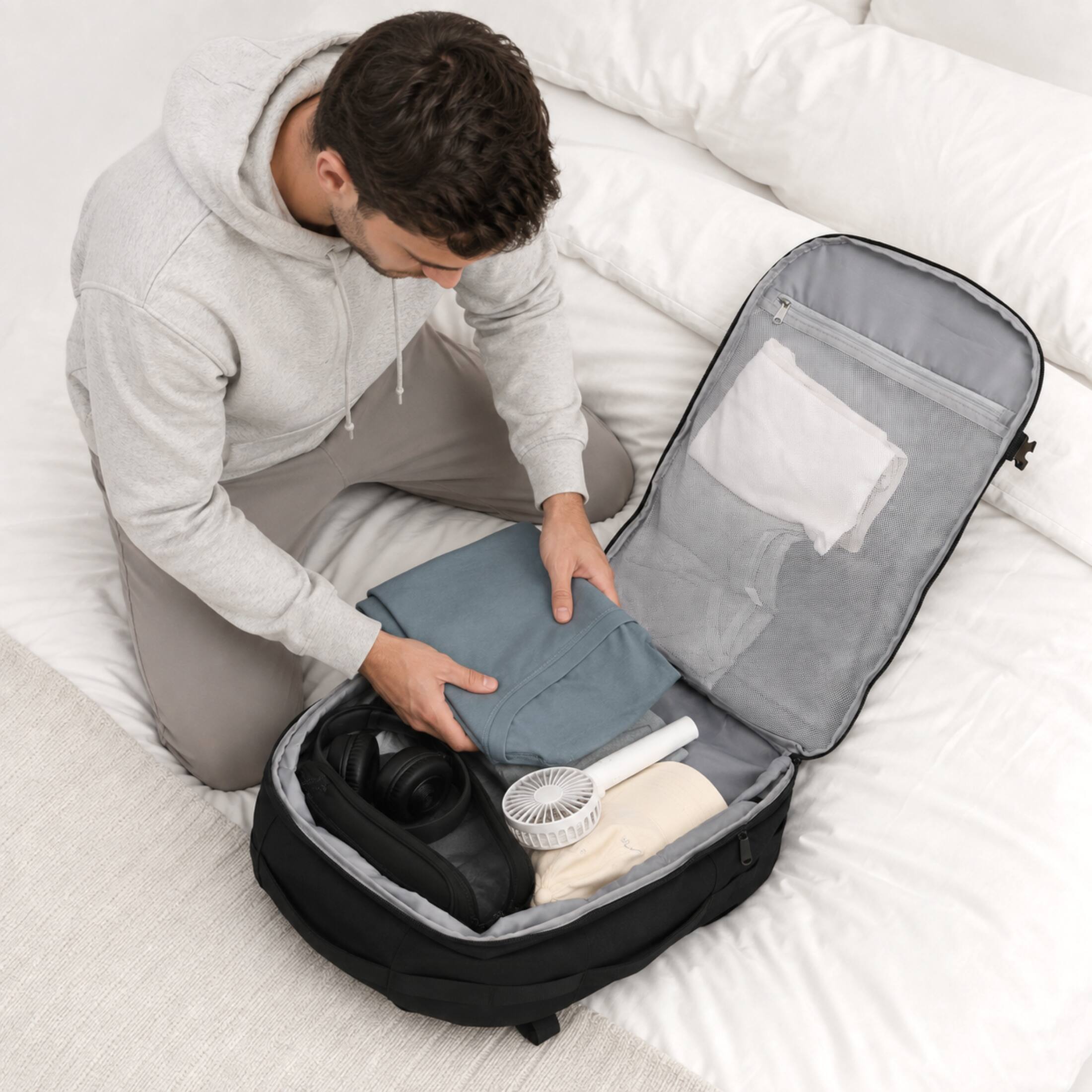 Back. Hynes Eagle - 26L Expandable Carry On Backpack - Black.