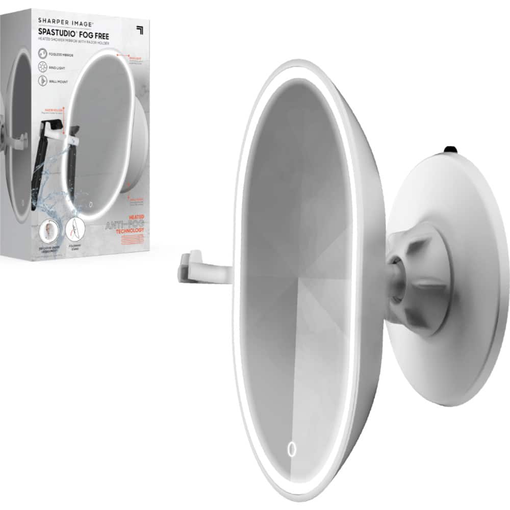 Sharper Image SpaStudio Fog Free Y at1d Snow Goggles - Heated Anti Fog Technology - Black Lens - White Frame