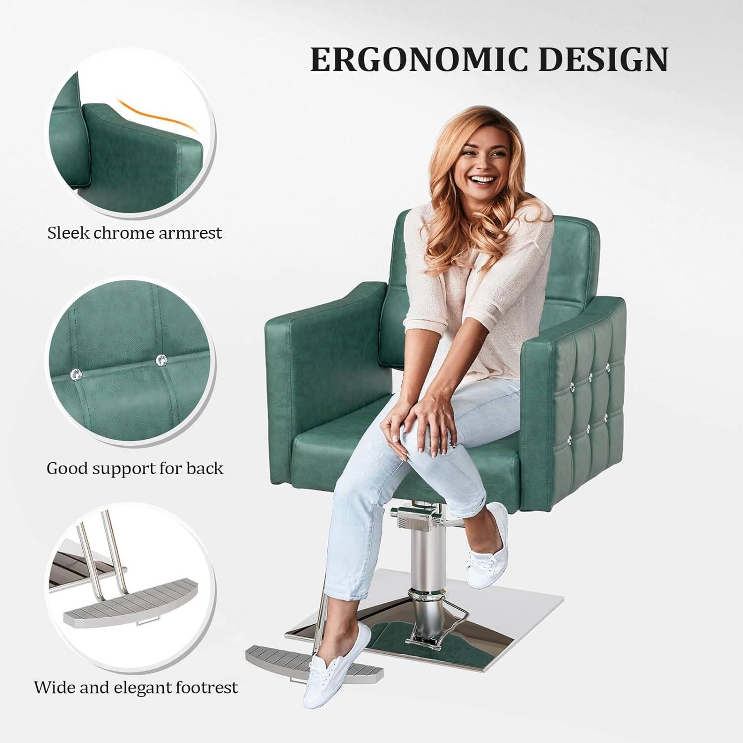 ERGONOMIC DESIGN

- Sleek chrome armrest
- Good support for back
- Wide and elegant footrest
