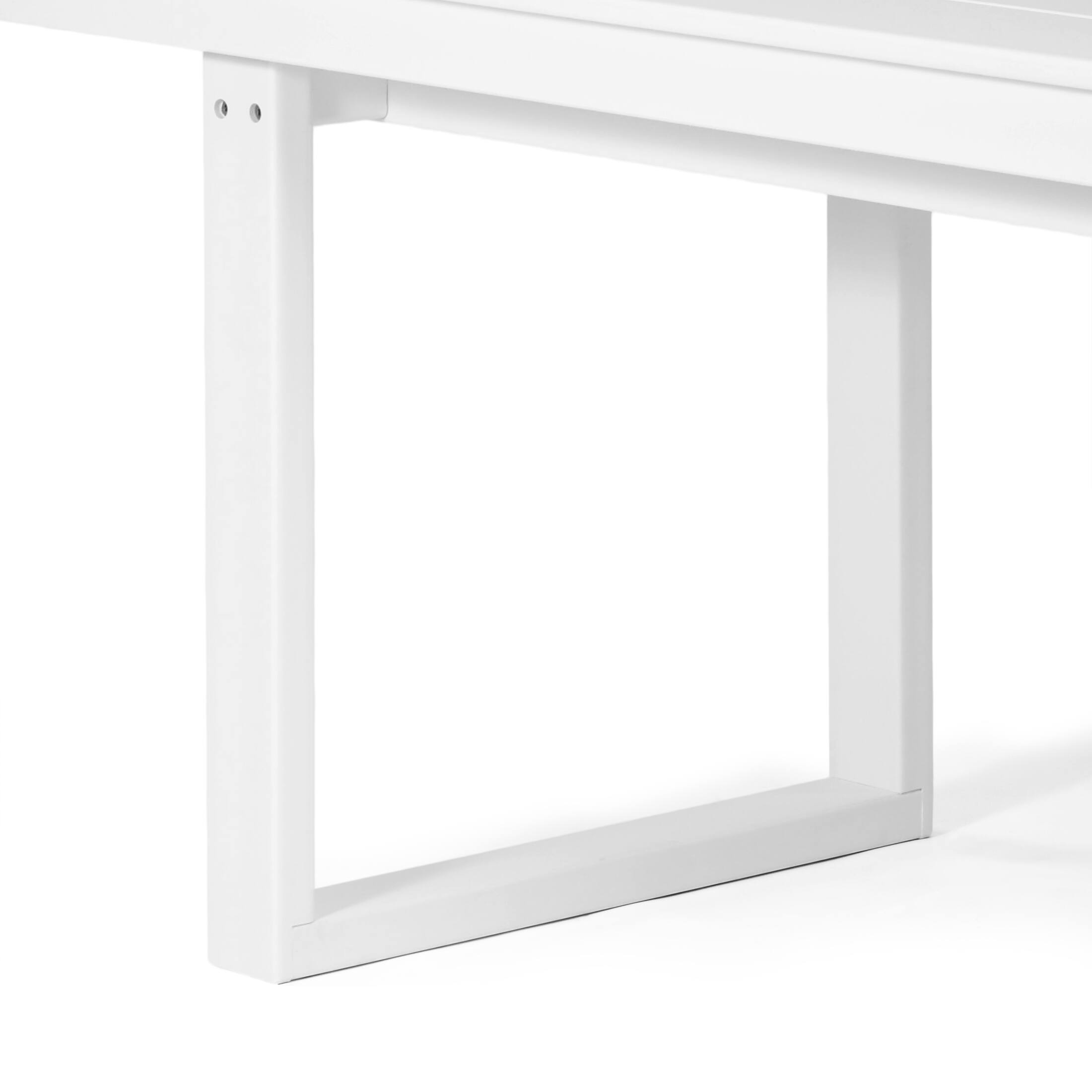 Alt View 3. WestinTrends - WestinTrends Paloma 68" Outdoor HDPE Modern Rectangular Patio Dining Table With Umbrella Hole - White.