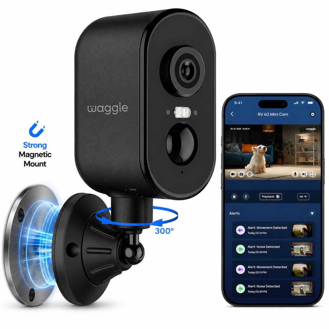 Waggle 4G LTE Cellular Security Camera Solar Powered, No Wi Fi, 300 ...