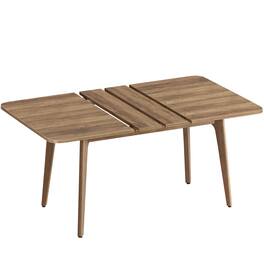 Songmics Home - Extendable Dining Table for 4/6/8, Kitchen Table with Tapered Legs, Curved Transitions, Kitchen, Home Office - Honey Brown