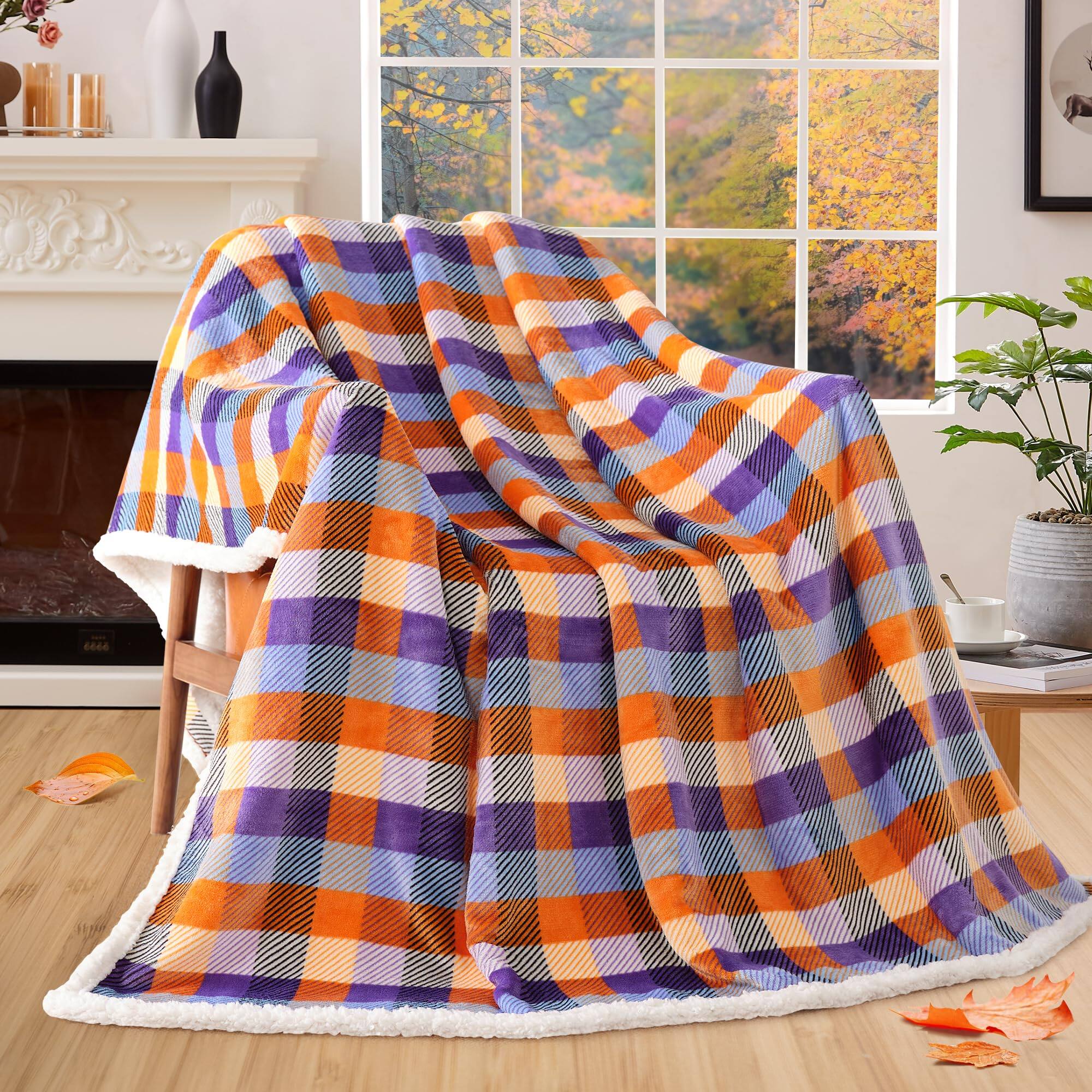Orange&purple Throw-50"x60"