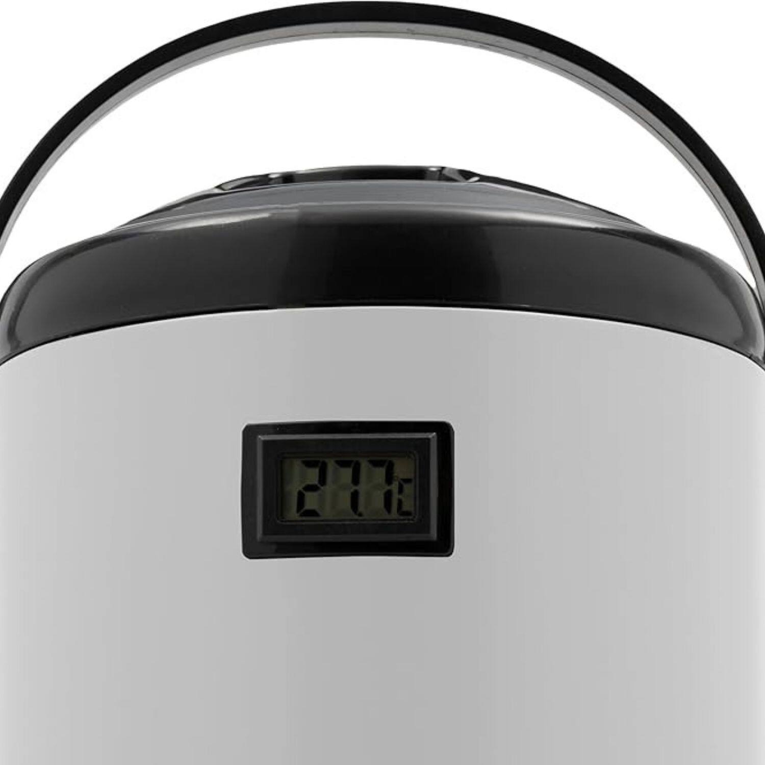 Back. Stock Preferred - 3.17 Gallon Insulated Stainless Steel Beverage Dispenser with Thermometer.