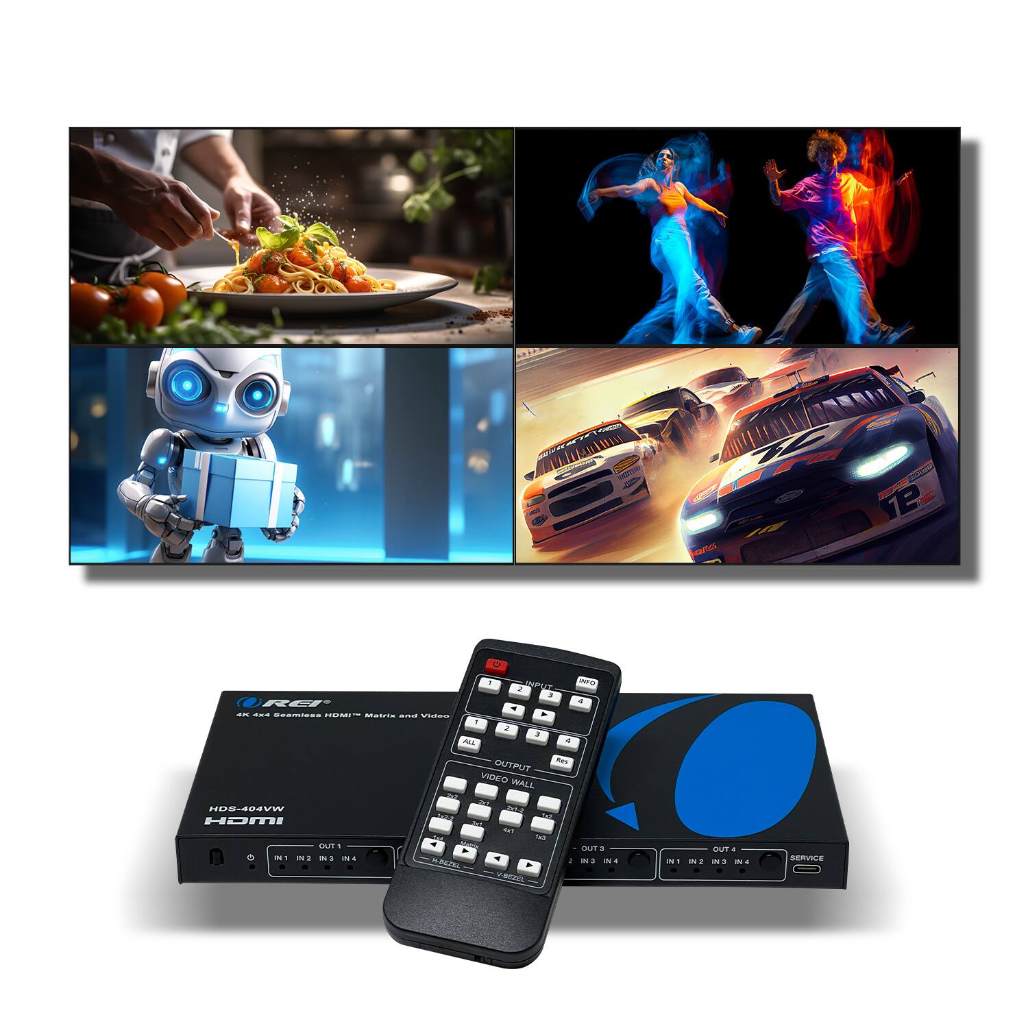 OUTPUT WALL
OUT 1
OUT 2
OUT 3
OUT 4
IN 1
IN 2
IN 3
IN 4