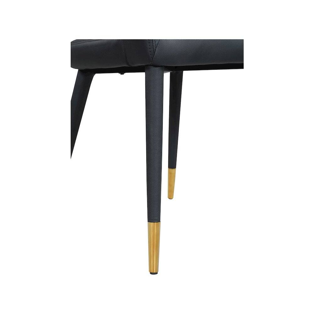 Alt View 4. Meridian Furniture - Destiny Black Vegan Leather Dining Chair - Black.