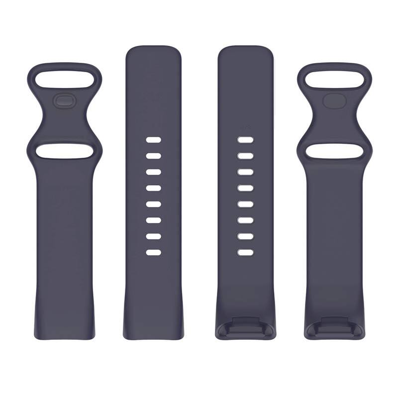Left. StrapsCo - Active Band Silicone Rubber Watch Strap For Fitbit Charge 5 (Short-Medium) - Navy.