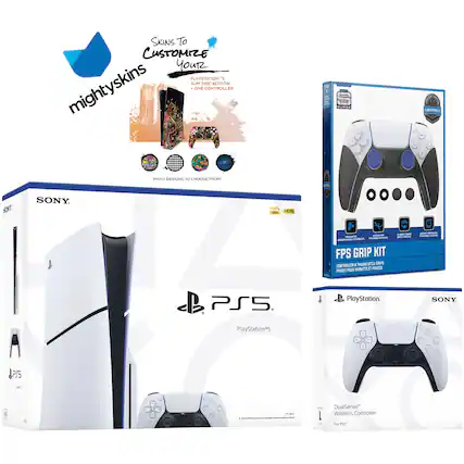 **mighty skins**
**Skins to Customize Your PlayStation 3 Slim Disc Edition**
- PlayStation 3 Slim Disc Edition
- One Controller
**MANY DESIGNS TO CHOOSE FROM!**
---
**FPS GRIP KIT**
- Controller Thumb Stick Grip
- Proies Pour Maitriser Et Poignées
---
**PlayStation 5**
- PlayStation 5
- DualSense Wireless Controller
- For PS5
---
**SONY**