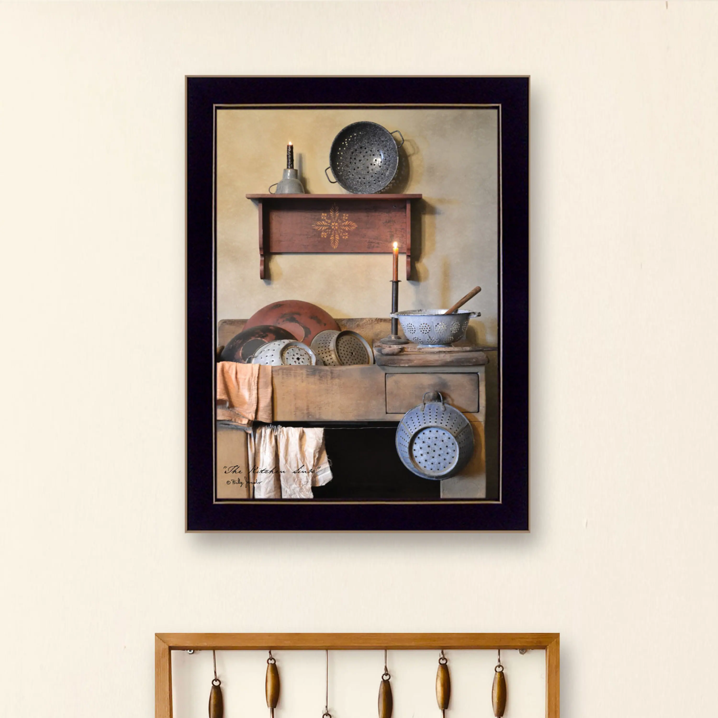 The image contains the following text:

- "The Kitchen Shelf"
- "©2014 by the artist"