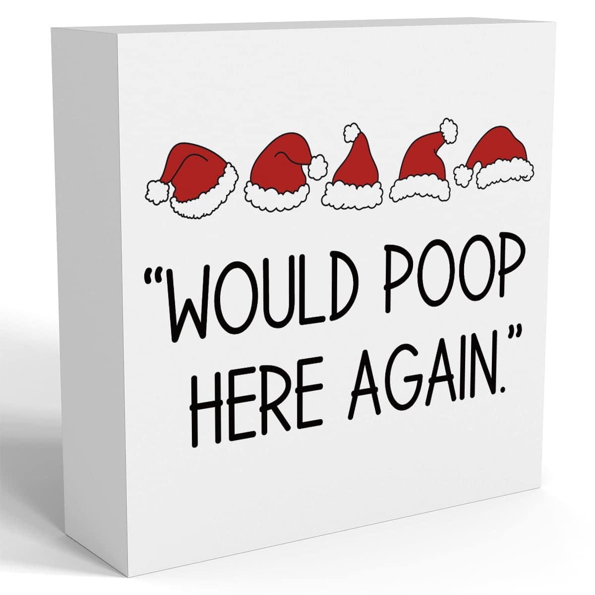 Paradigms Interiors - Funny Christmas Bathroom Decor Decoration Gift Decorations For Wooden Box Sign Home Farmhouse Office Living - Would Poop Here Again-1