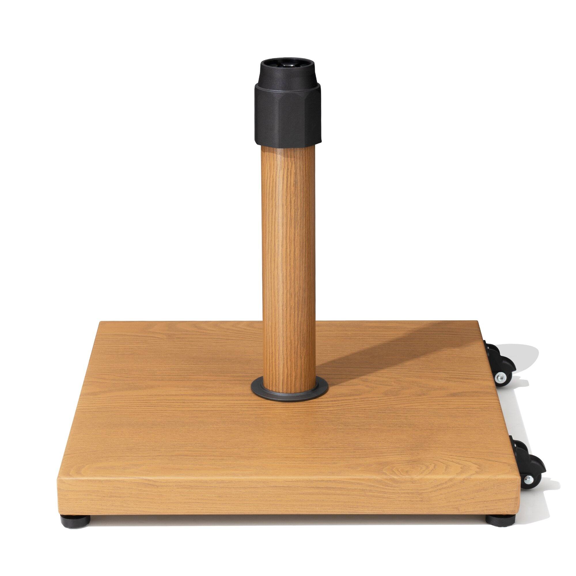 Crestlive Products - 42lbs Patio Umbrella Base with Wheels Heavy Duty for Outdoor Use Wind-Resistant Design - Brown
