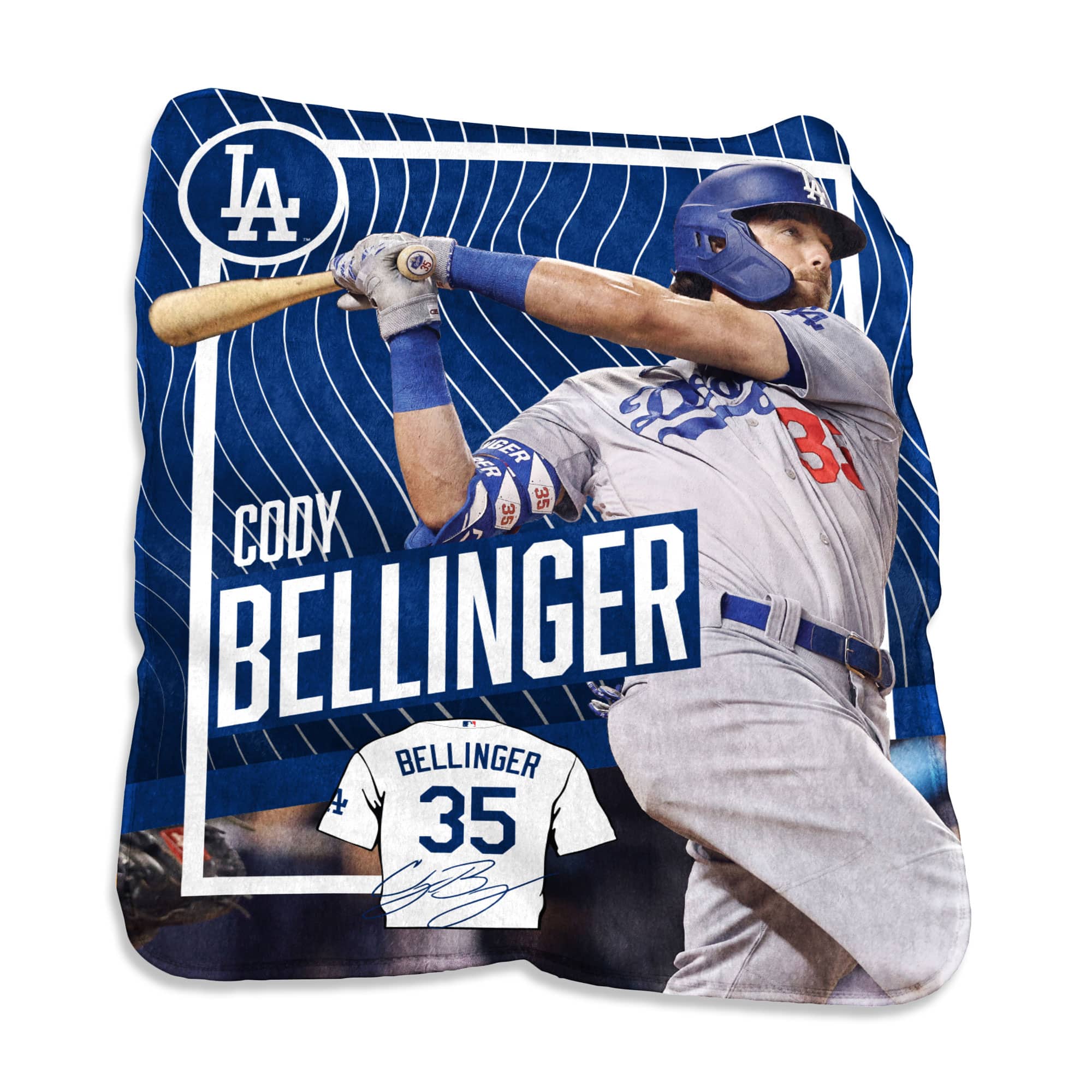 Logo Brands - Cody Bellinger Los Angeles Dodgers Game Day Player Raschel Throw Blanket - Multicolor