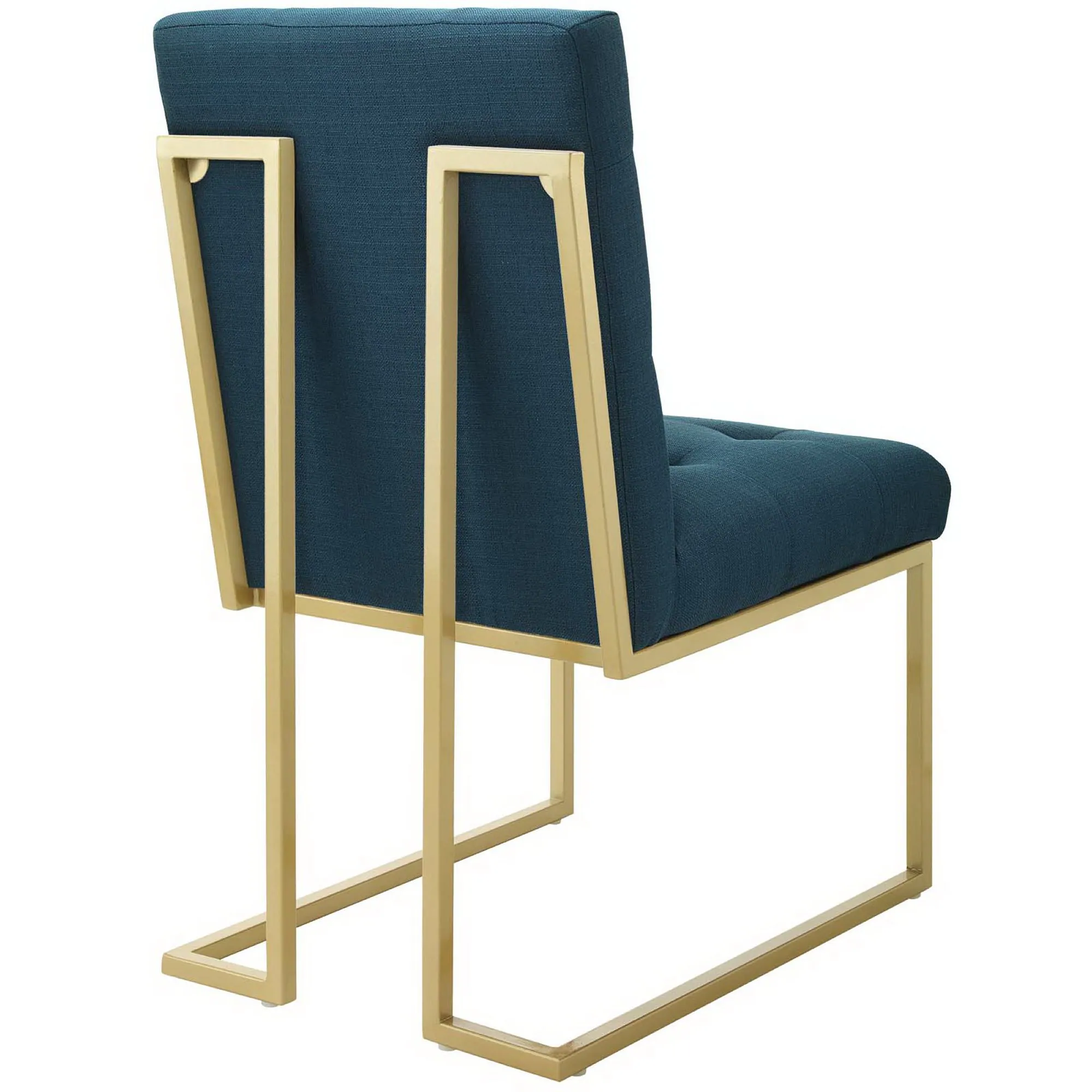 Alt View 1. Modway - Privy Gold Stainless Steel Upholstered Fabric Dining Accent Chair by Modway - Gold Azure.