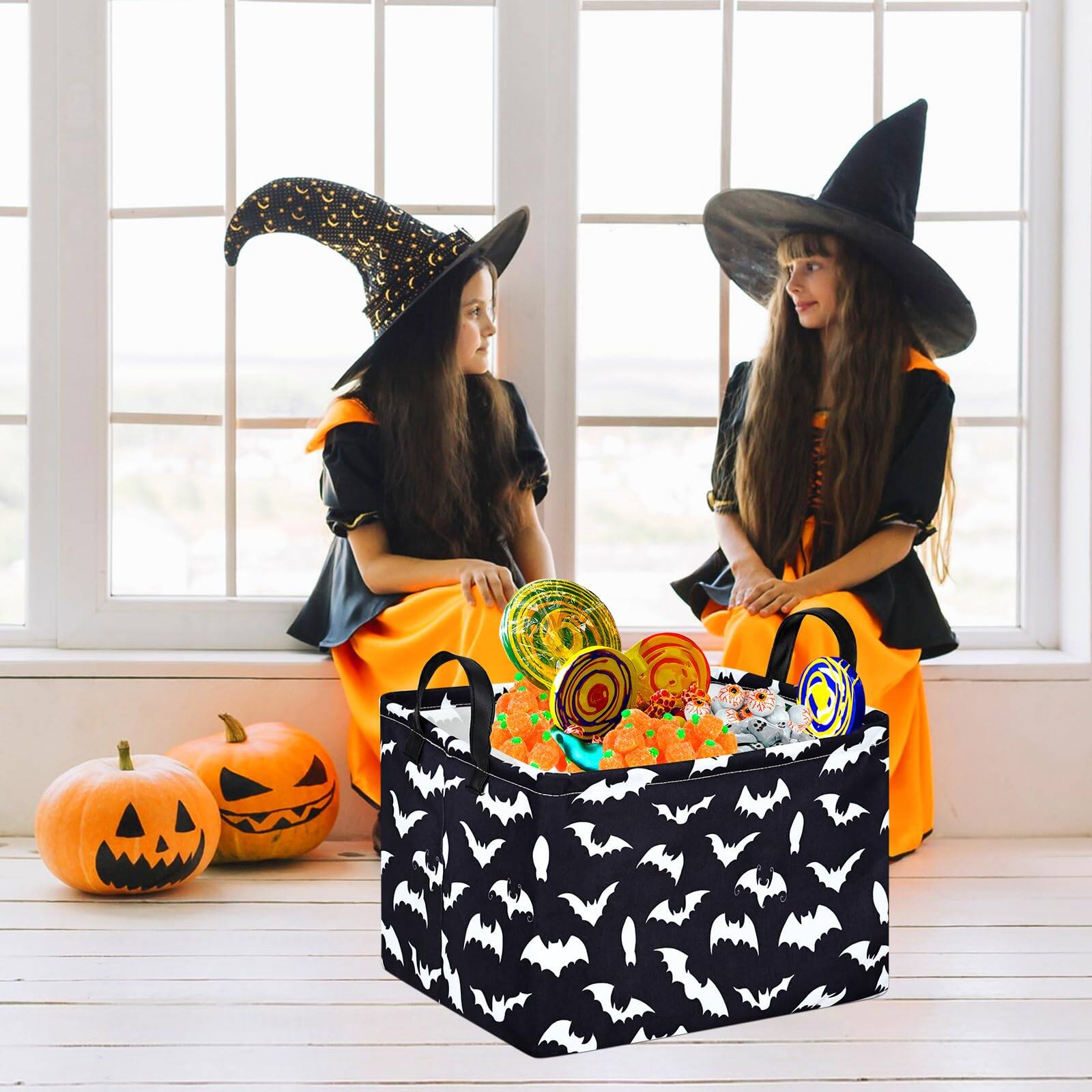 Alt View 3. Dapper Styles - Storage Basket Pumpkin Ghost Gift For Foldable Box Waterproof Organizer Bin Laundry Hamper Home Office Dorm... - M-UP006.