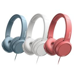 Philips - H4105 On-Ear Wired Headphones USA 3 PACK - White & Blue - Red