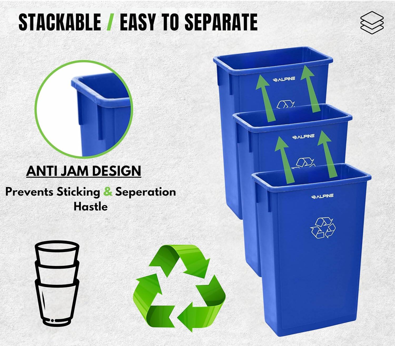 STACKABLE / EASY TO SEPARATE

ANTI JAM DESIGN
Prevents Sticking & Separation Haste
