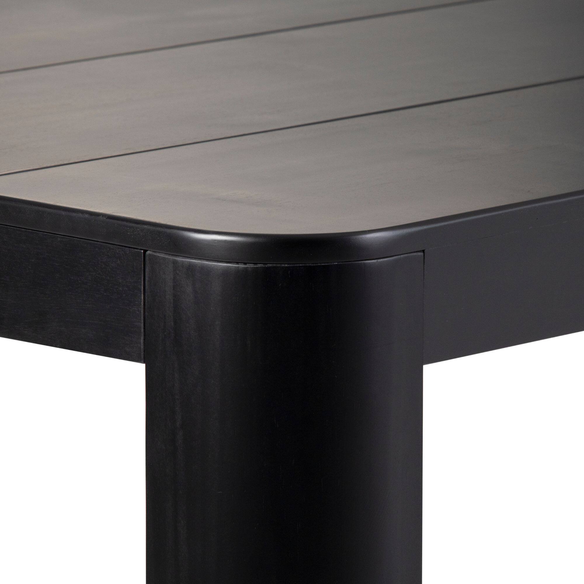 Alt View 3. Plank+Beam - Contour Dining Table (60in / 1524mm), Black - Black.