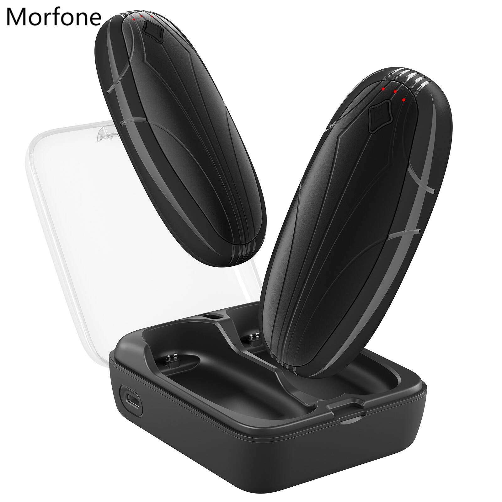 Front. Morfone - Rechargeable Hand Warmers (2-Pack) 14000mAh Wireless Charging Case 3-Level Heating Settings Portable Hand Warmer.