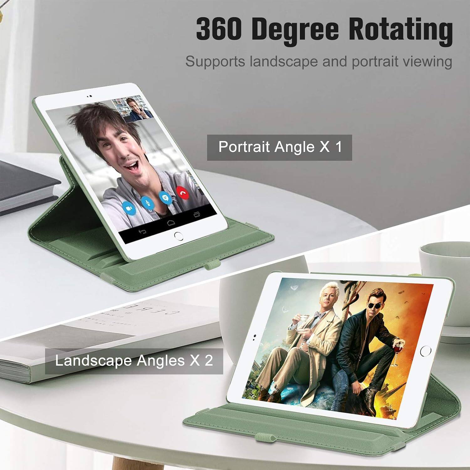 360 Degree Rotating  
Supports landscape and portrait viewing  

Portrait Angle X 1  

Landscape Angles X 2