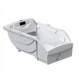 Dexmalle - Dexmalle-Smart Cat Litter Box Cat Litter Box Wide Opening With Hood - Cream White