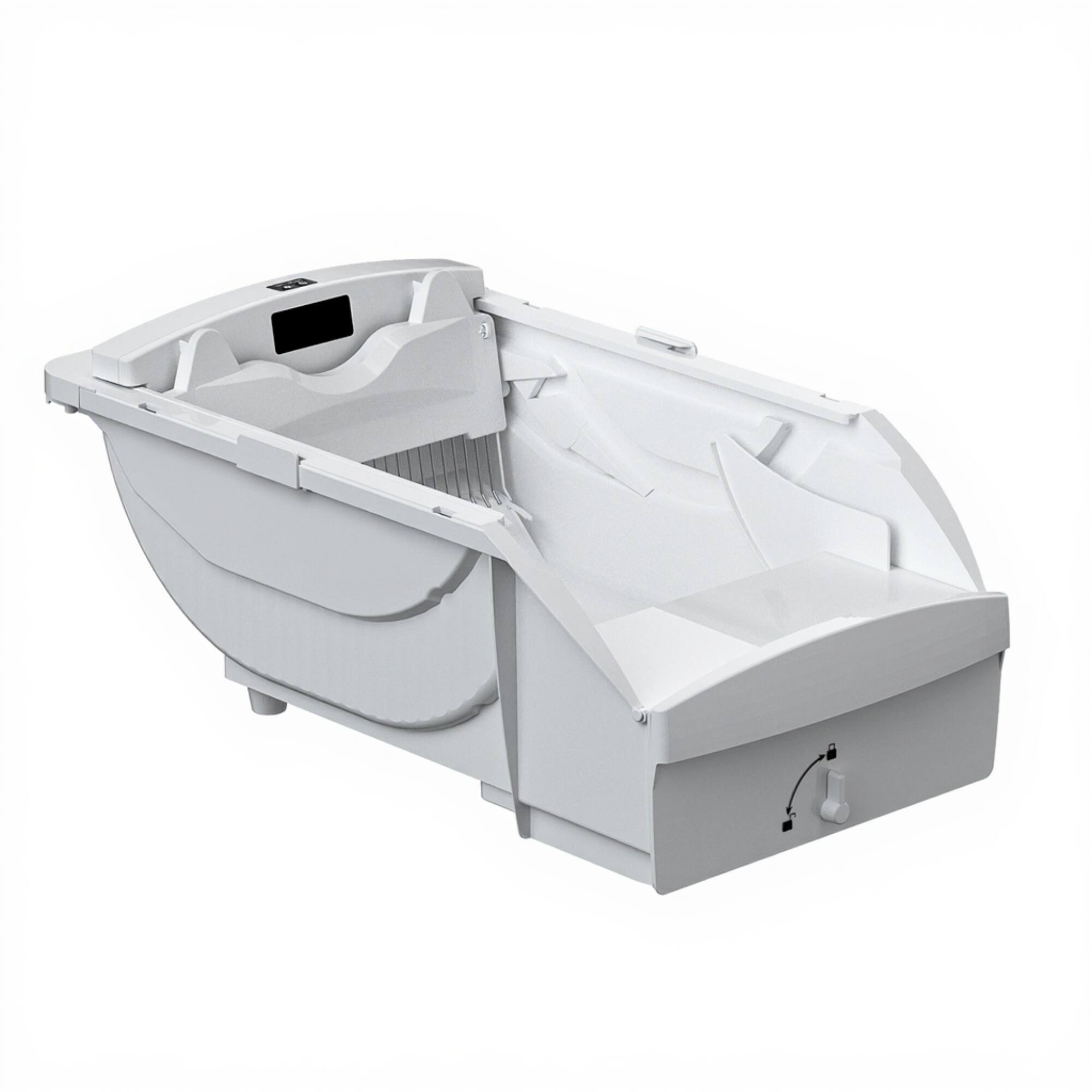 Front. Dexmalle - Dexmalle-Smart Cat Litter Box Cat Litter Box Wide Opening With Hood-Cream White - Cream White.