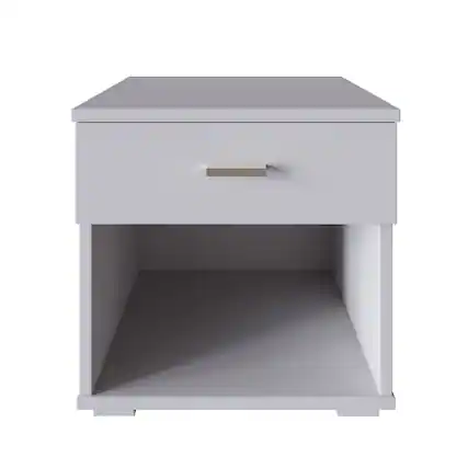Front. Boyd Sleep - Boyd Sleep Novara Low Profile One Drawer Nightstand - White.