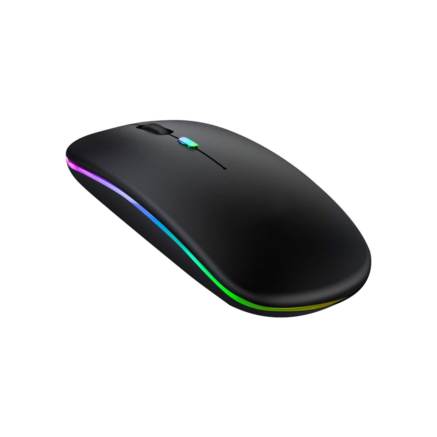 SaharaCase - Wireless Mouse with Silent Click | Bluetooth & USB Connection | Rechargeable Battery | USB & Type C Adapter - Wireless - Matte Black