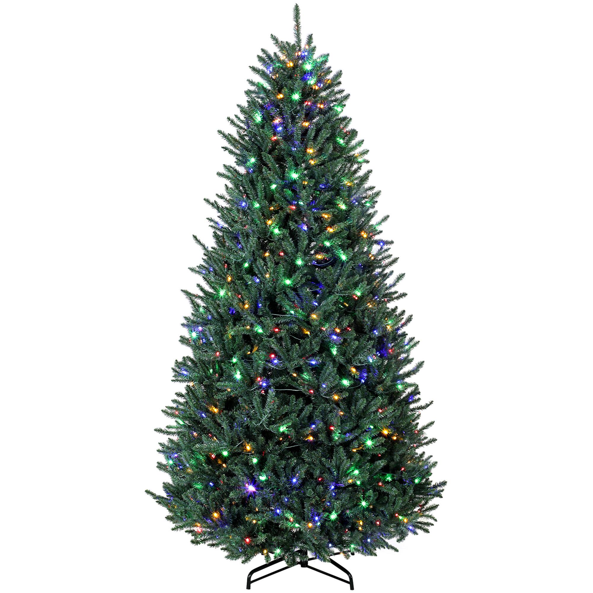 Homcom - Prelit Christmas Tree, Colorado Blue Spruce, Easy Plug - Green