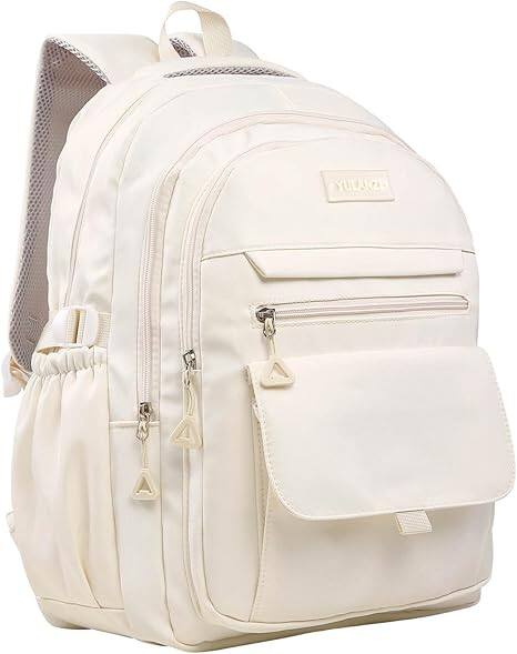 Vulpecula Spade - Teen Girls School Backpack for Boys, College Aesthetic Laptop Bookbag for Women - Beige