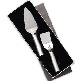 Rada - 2 Piece Pie and Dessert Serving Set with Gift Box, Handles - Silver