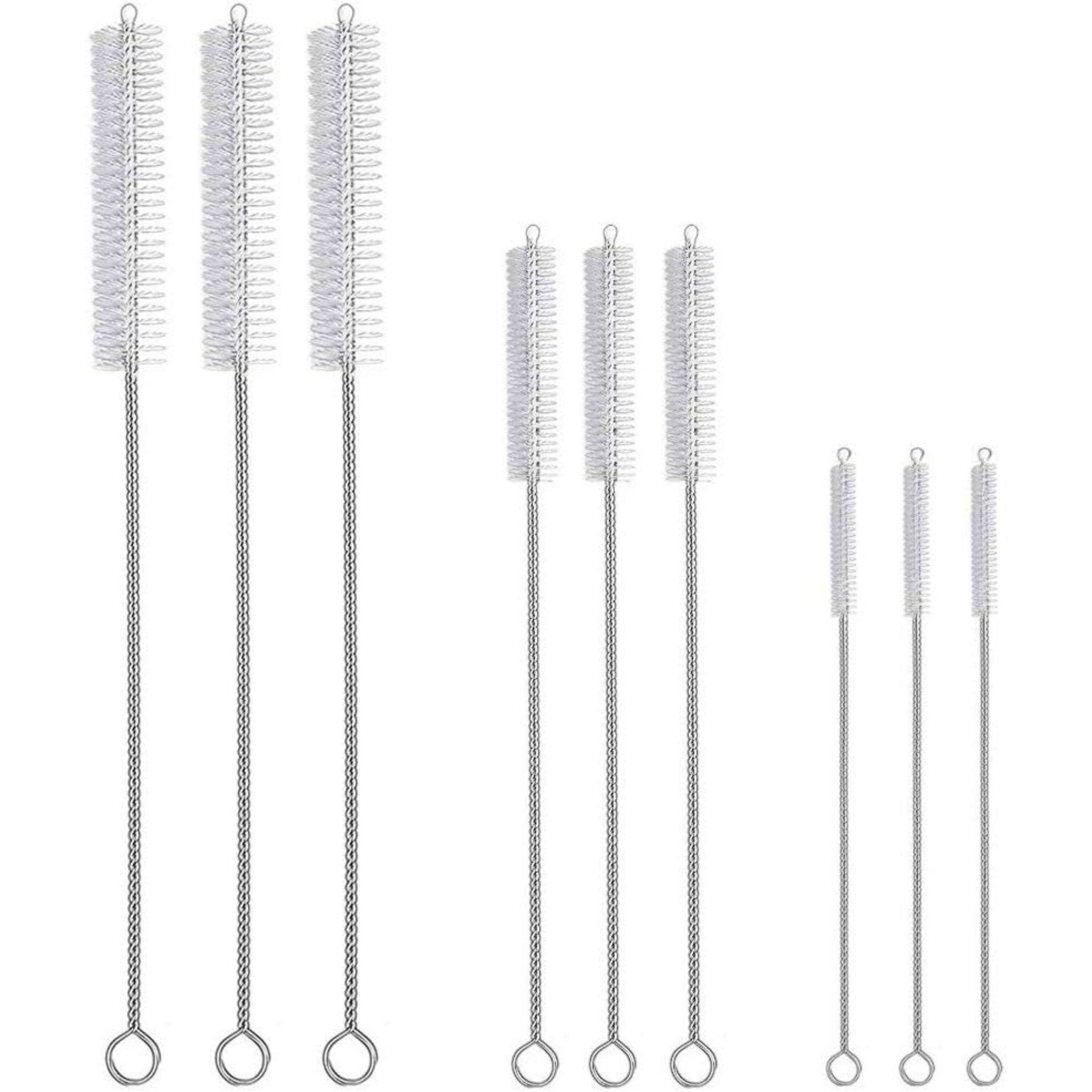 Alt View 3. Kitcheniva - Transparent Nylon Straw Bottle Cleaning Brush Set 10 Pcs.