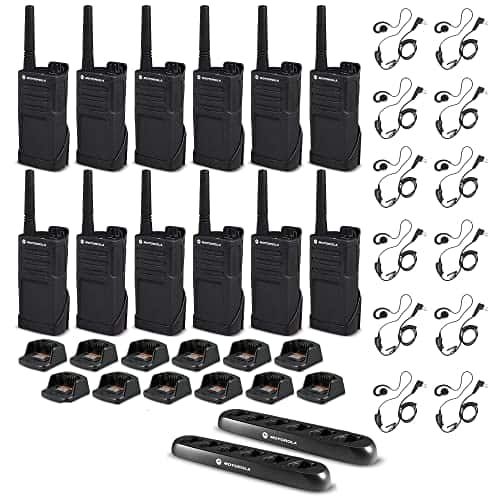 Motorola Solutions - 12 x Motorola RMM2050 On-Site 2-Way Radio (RMM2050) - 12 Pack With Mics Bundle - Black