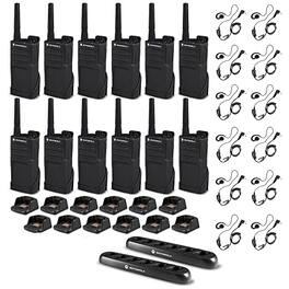 Motorola Solutions - 12 x Motorola RMM2050 On-Site 2-Way Radio (RMM2050) - 12 Pack With Mics Bundle - Black
