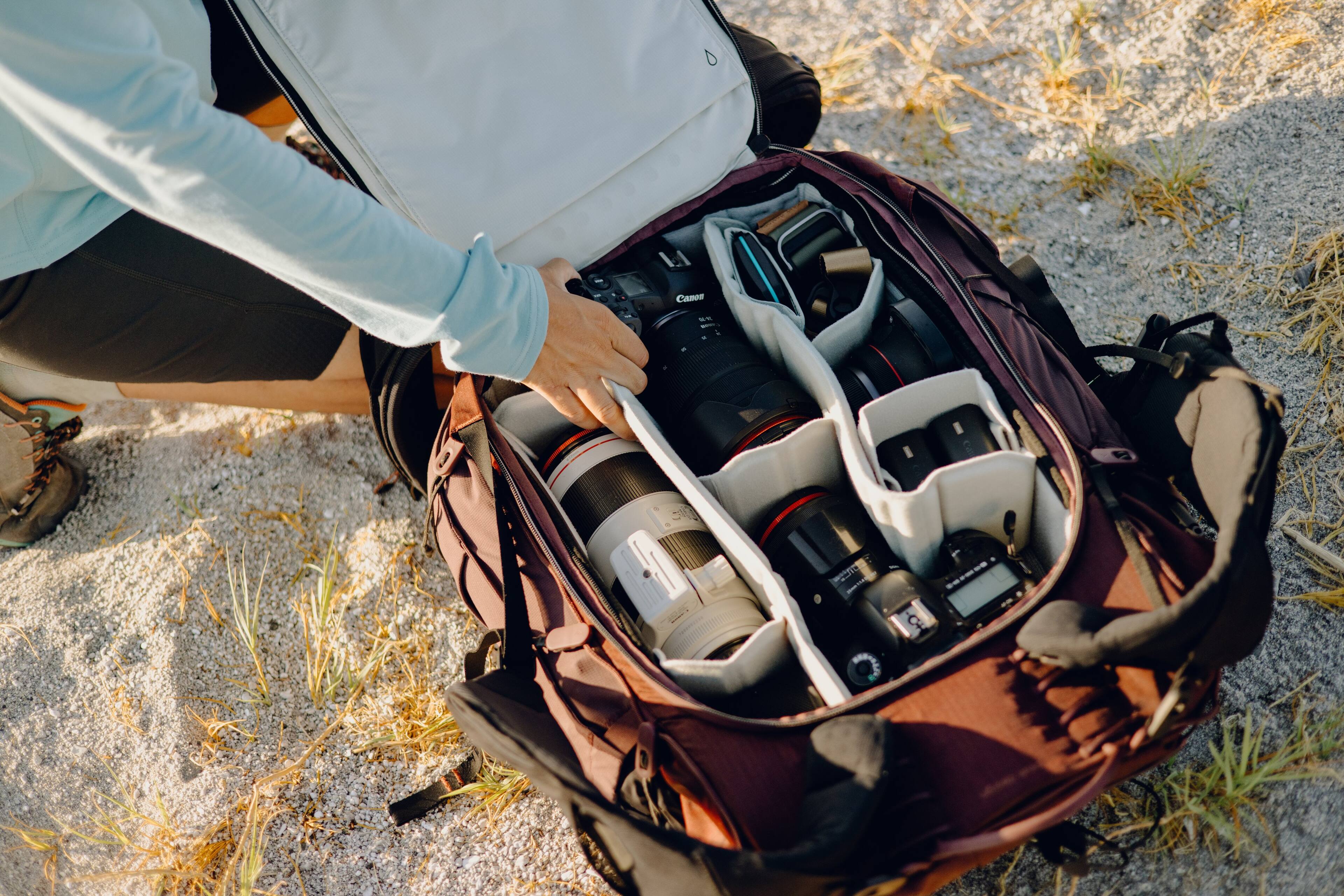 Alt View 21. Peak Design - Outdoor Backpack 45L - Cloud.