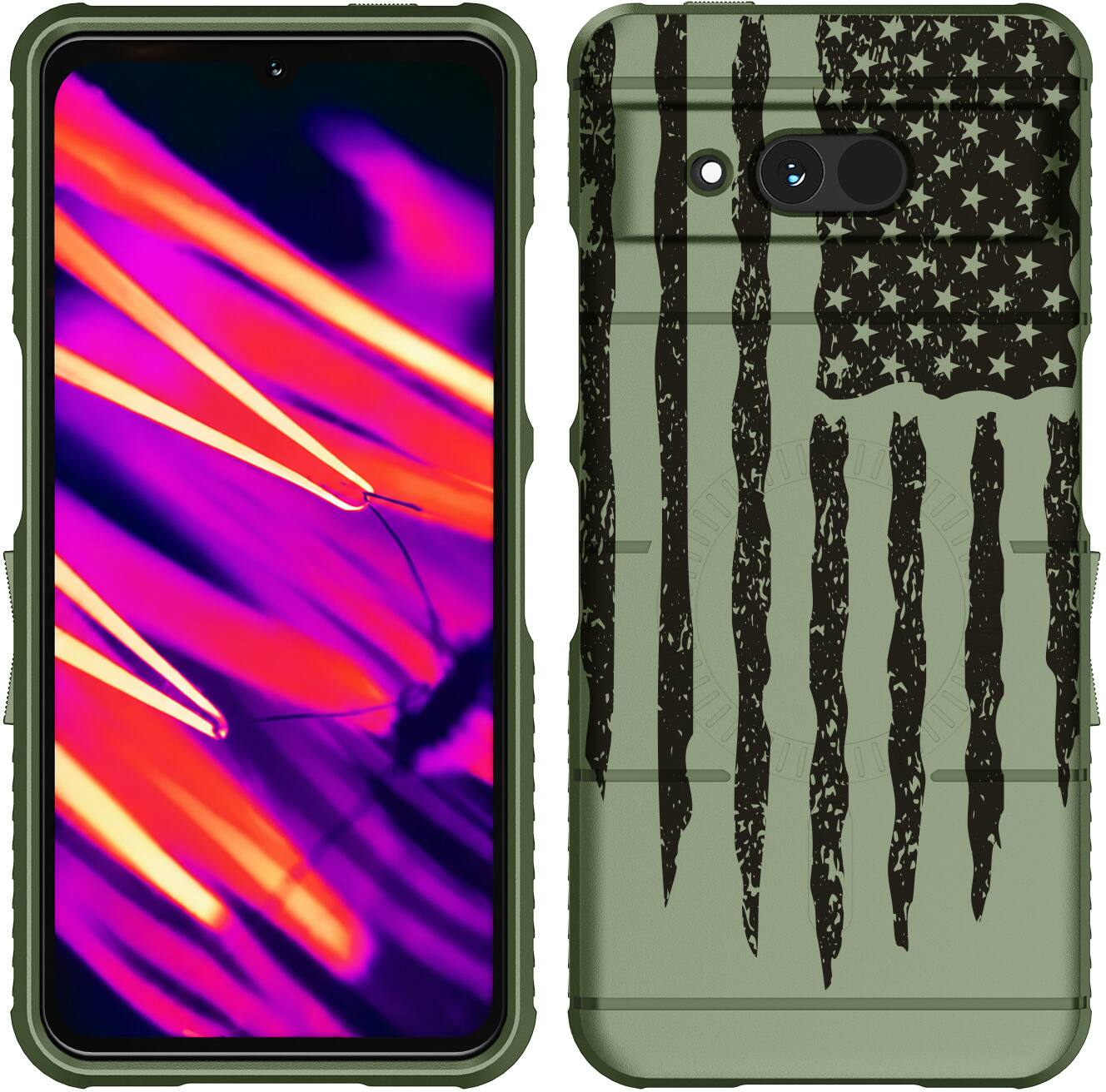 Alt View 2. Nakedcellphone - Case for Sonim XP Pro Thermal 5G Phone - Compatible with MagSafe - USA Flag.
