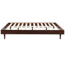 Hivvago - Queen size Mid-Century Modern Platform Bed Frame Wood Finish - Dark Brown