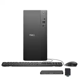 Dell - Tower Desktop,Intel Ultra 5 225,32GB RAM,1TB SSD+160GB Dock Set,UHD Graphics,Keyboard & Mouse,Win 11 - Black