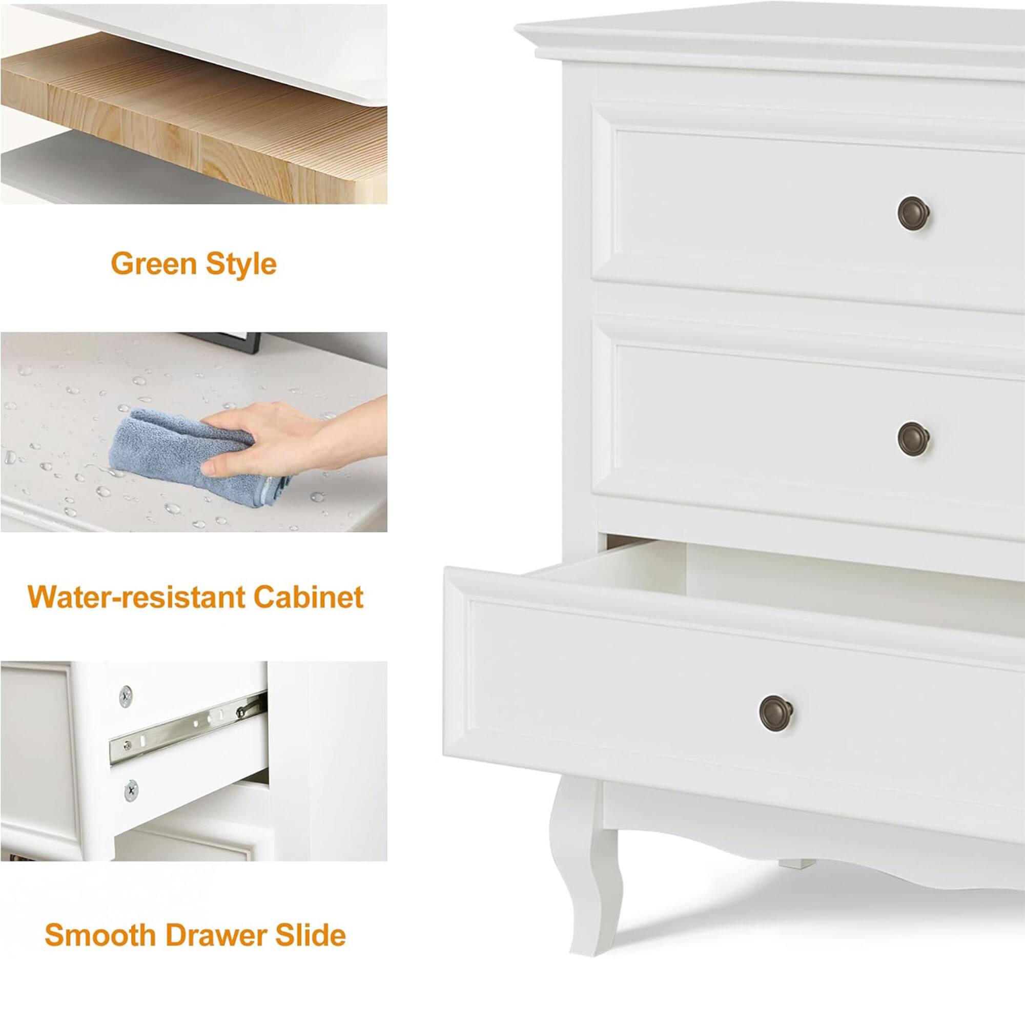 - Green Style
- Water-resistant Cabinet
- Smooth Drawer Slide