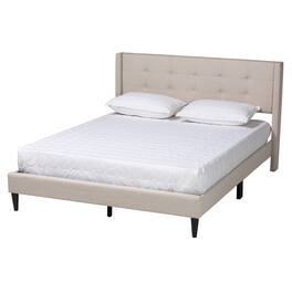 Baxton Studio - Casol Mid-Century Modern Transitional Fabric Upholstered Platform Bed - Beige