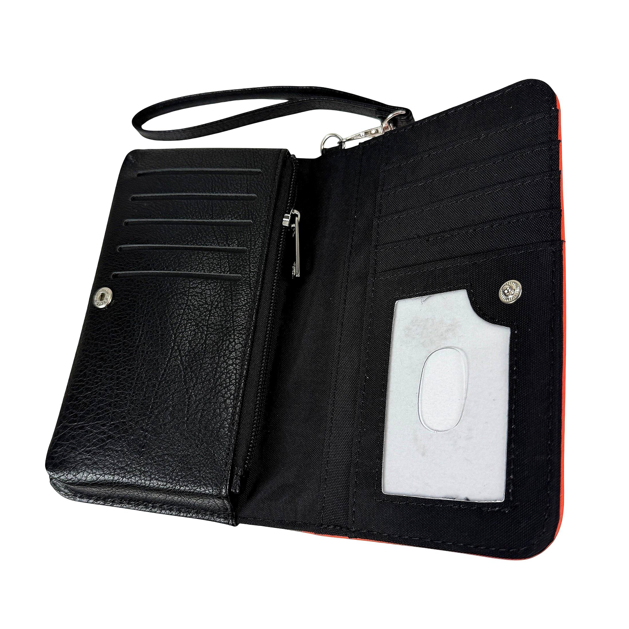 Alt View 4. Things2Die4 - Womens Bifold Wallet RFID Wristlet the Divine Comedy Vinyl 7 X 4.25 In - Orange.