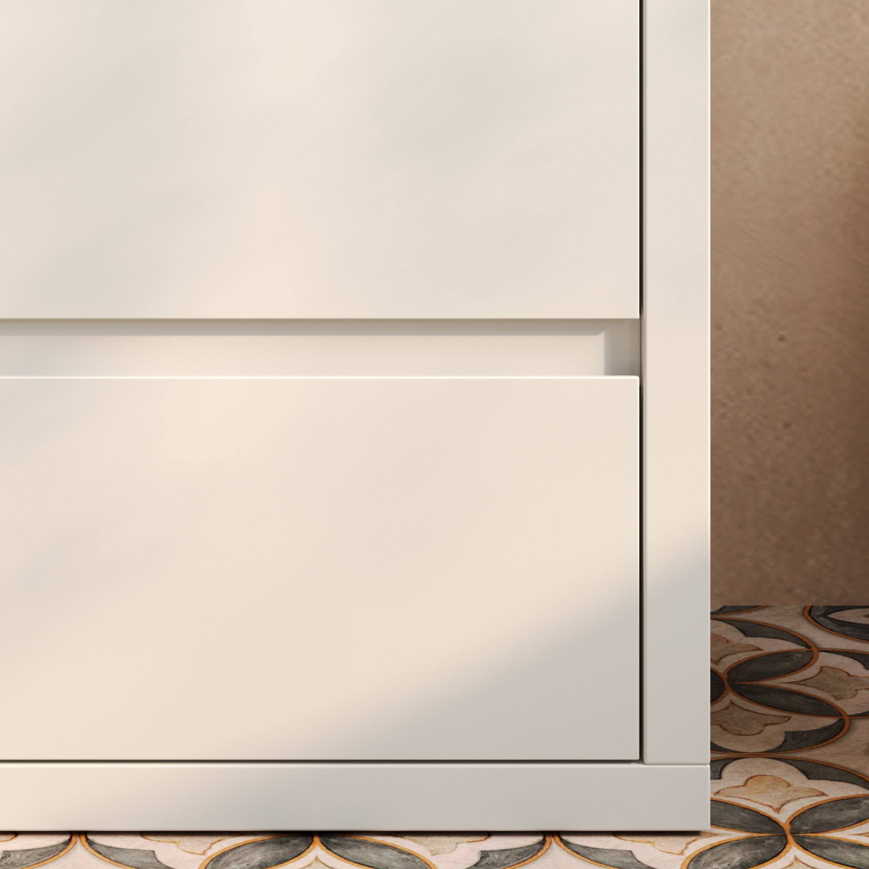 Alt View 9. Boyel Living - 30 Inch Bathroom Vanity with Ceramic Sink 2 Full Extension Drawers 45 Degree Free Handle White - White.