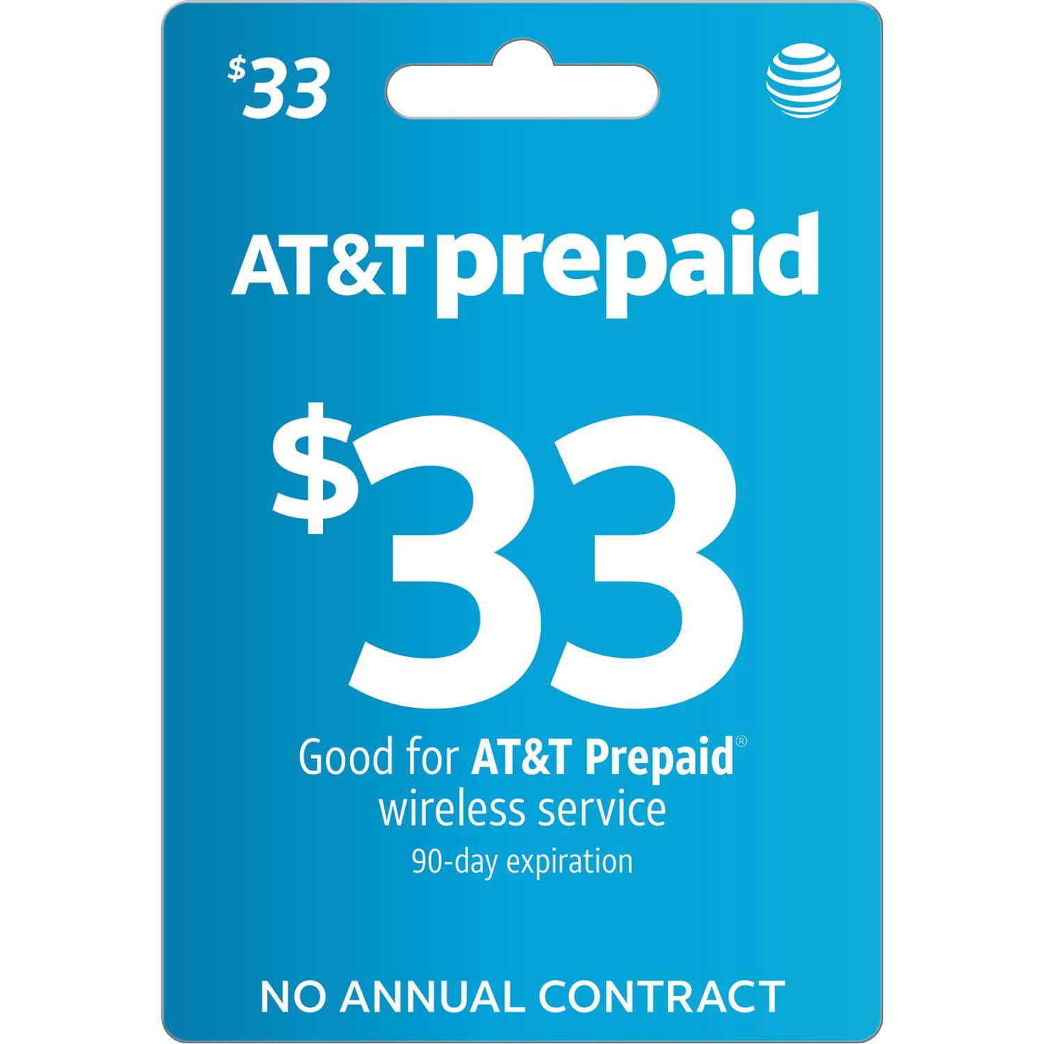 AT&T Prepaid - $33 Refill Code [Digital]