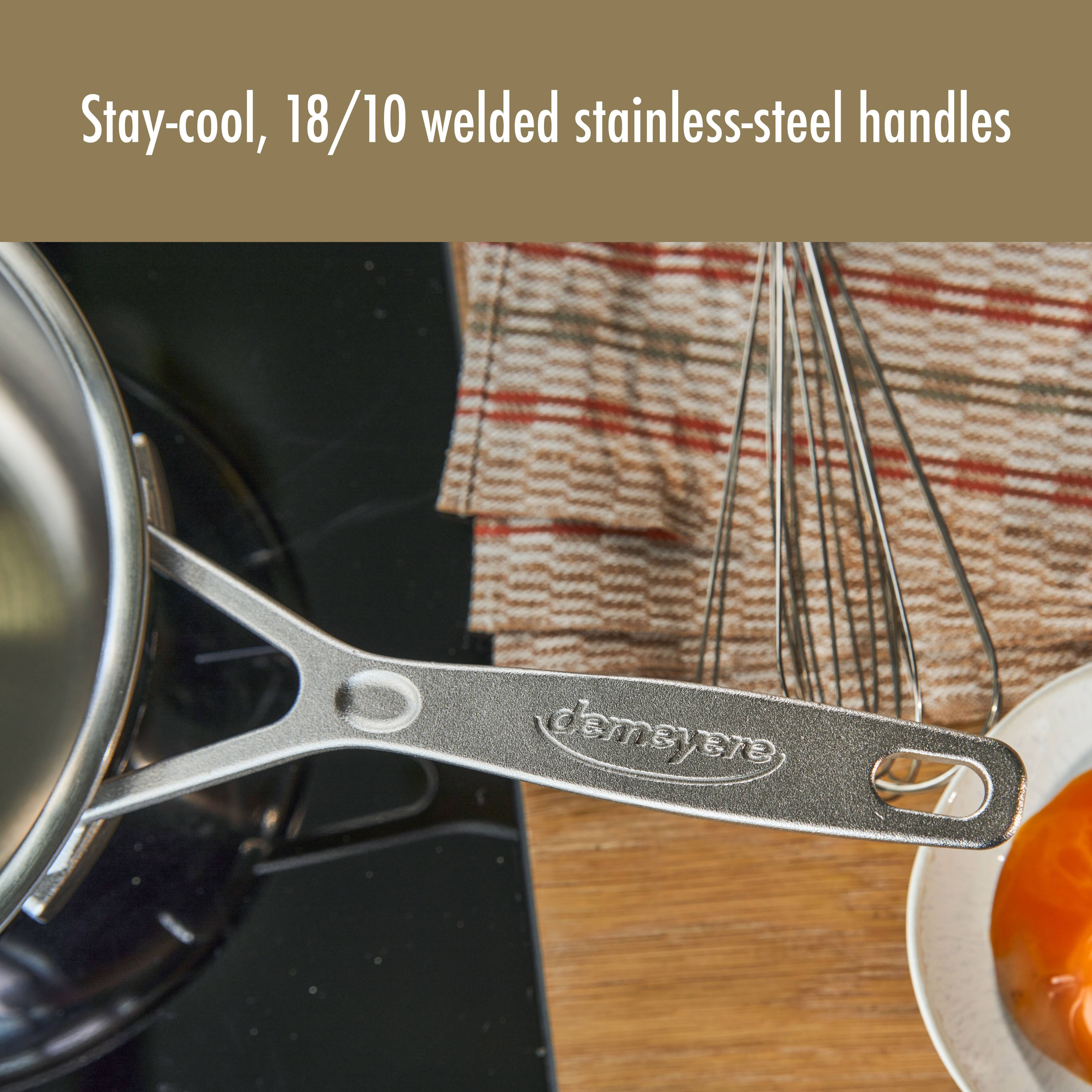 Stay-cool, 18/10 welded stainless-steel handles
